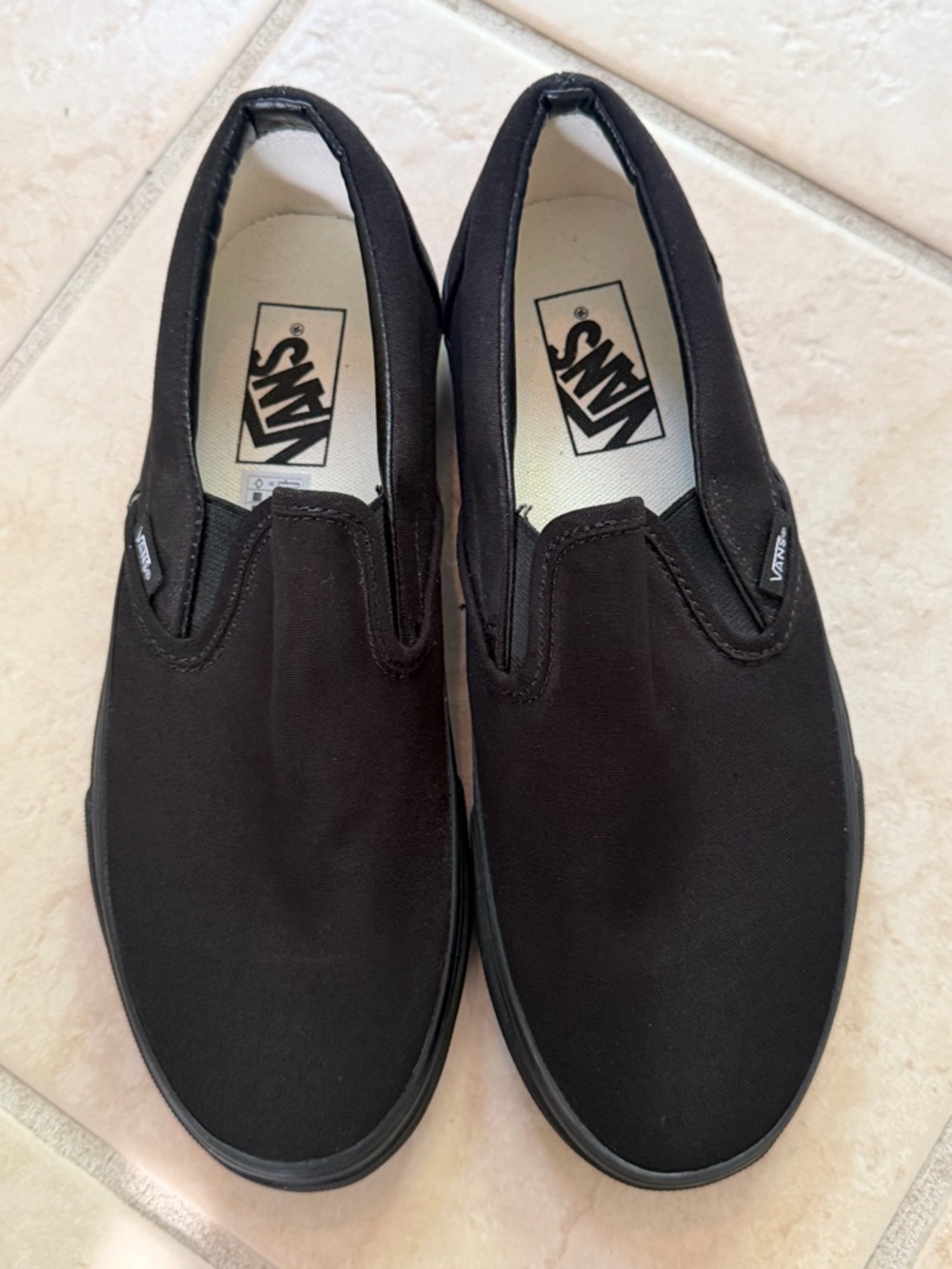 Vans Slip-On Black Sneakers Size 9 Women / 7.5 Men Classic - Picture 3 of 10